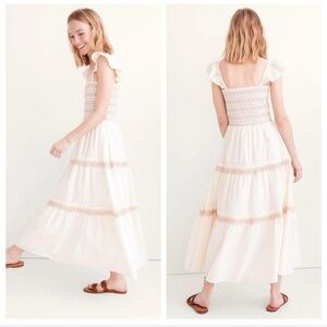 Madewell Lucie Smocked Tiered Midi Dress‎ medium boho prairie cottagecore